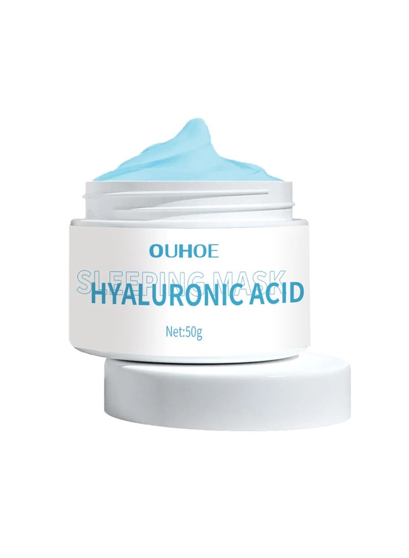 Hyaluronic Acid Sleep Mask For Face, Hyaluronic Acid Hydrating Face Moisturizer Gel, Hydrating Lifting And Firming Whitening Smear Mask For Shrinkling Pores And Skin Brightness