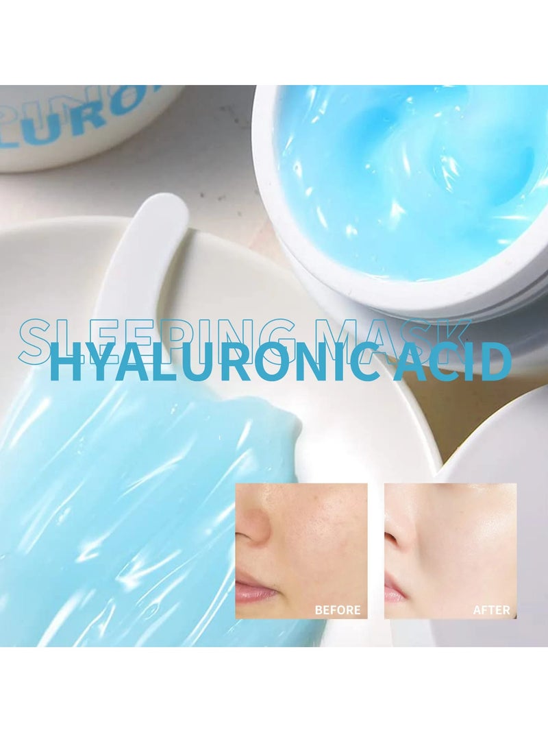 Hyaluronic Acid Sleep Mask For Face, Hyaluronic Acid Hydrating Face Moisturizer Gel, Hydrating Lifting And Firming Whitening Smear Mask For Shrinkling Pores And Skin Brightness