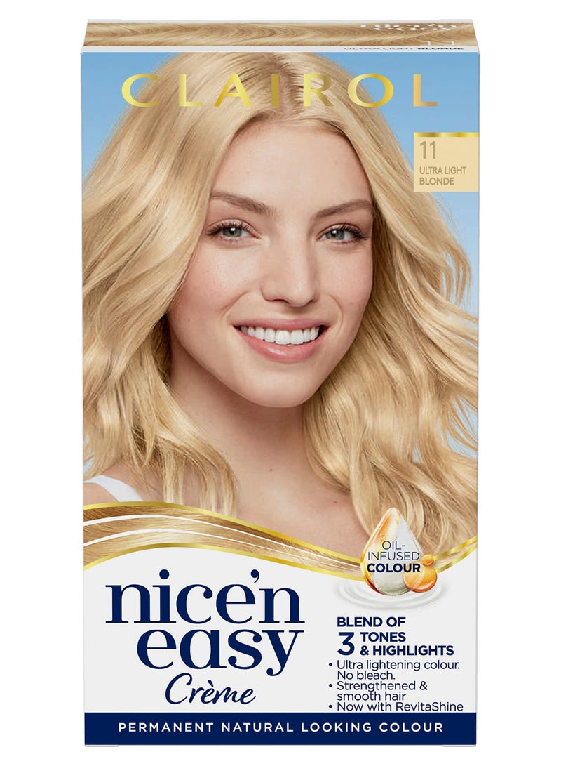 Clairol Nice'n Easy Permanent Hair Dye 11 Ultra Light Blonde Hair Color
