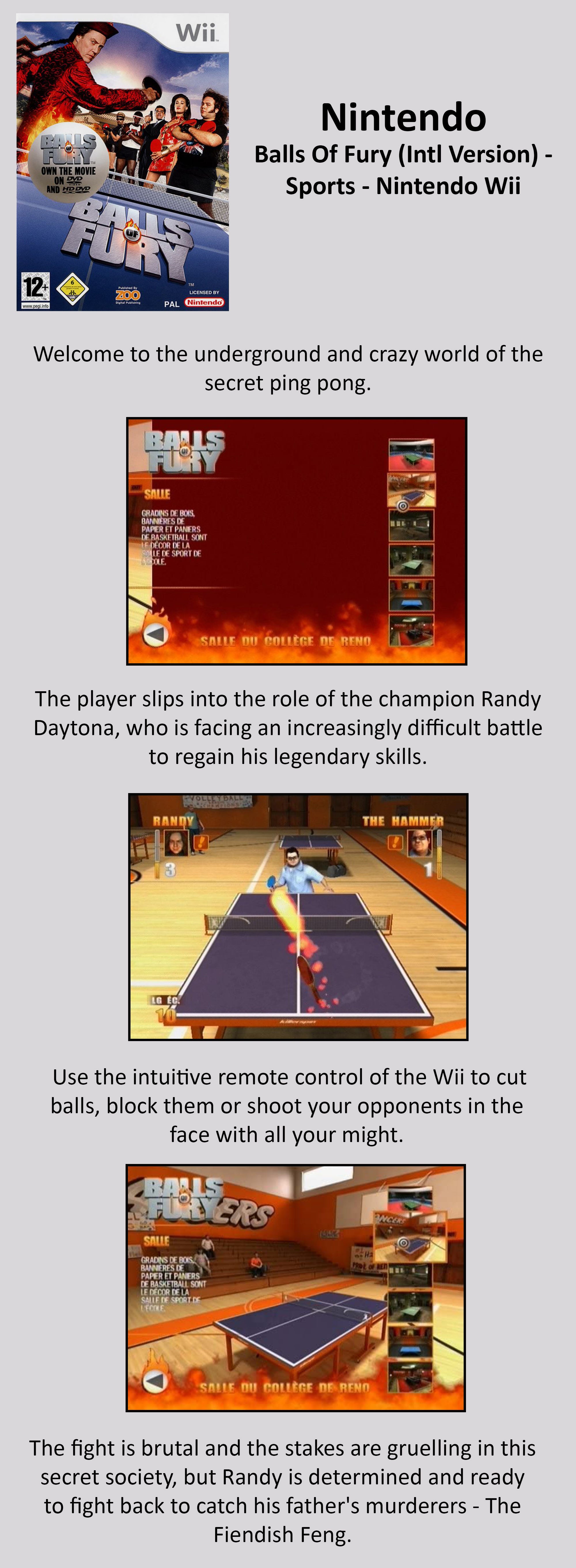 Balls Of Fury (Intl Version) - Sports - Nintendo Wii