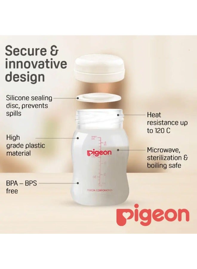Keep Your Breastmilk Fresh with Pigeon Breastmilk Storage Bottles - Set of 3, 160ml/5oz Each