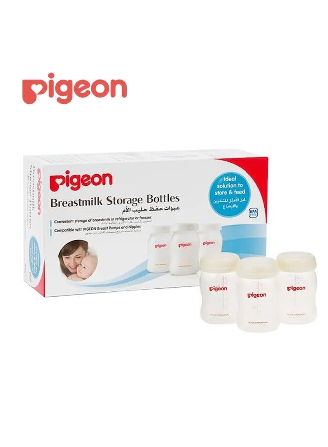 Keep Your Breastmilk Fresh with Pigeon Breastmilk Storage Bottles - Set of 3, 160ml/5oz Each