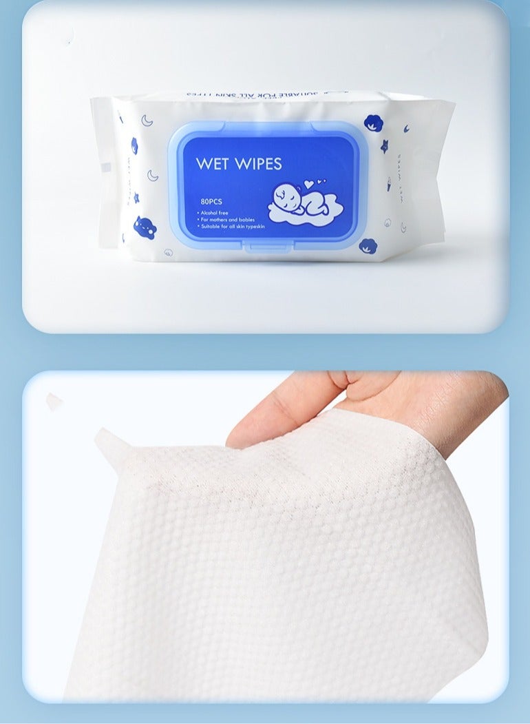 Baby wipes Baby hand and mouth wipes Cleaning wipes 80 Pump large pack thick baby wipes.