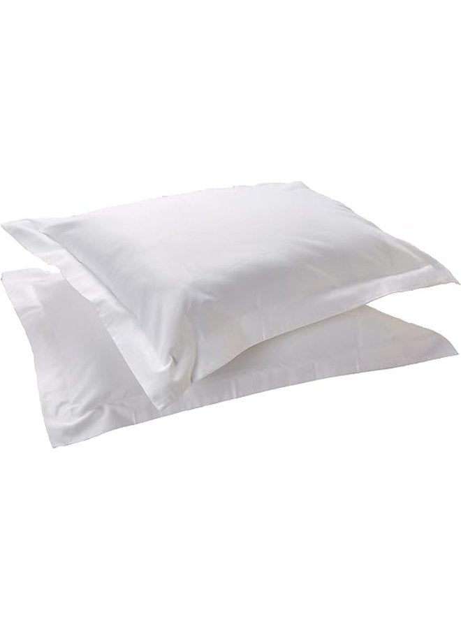 PAUL SODA EMPORIA Hotel Linen Oxford King Pillowcase 2PC Set- 350TC 100% Long Staple Cotton Sateen, Luxury Quality, Size: 50 x 90 + 5cm, PLAIN WHITE
