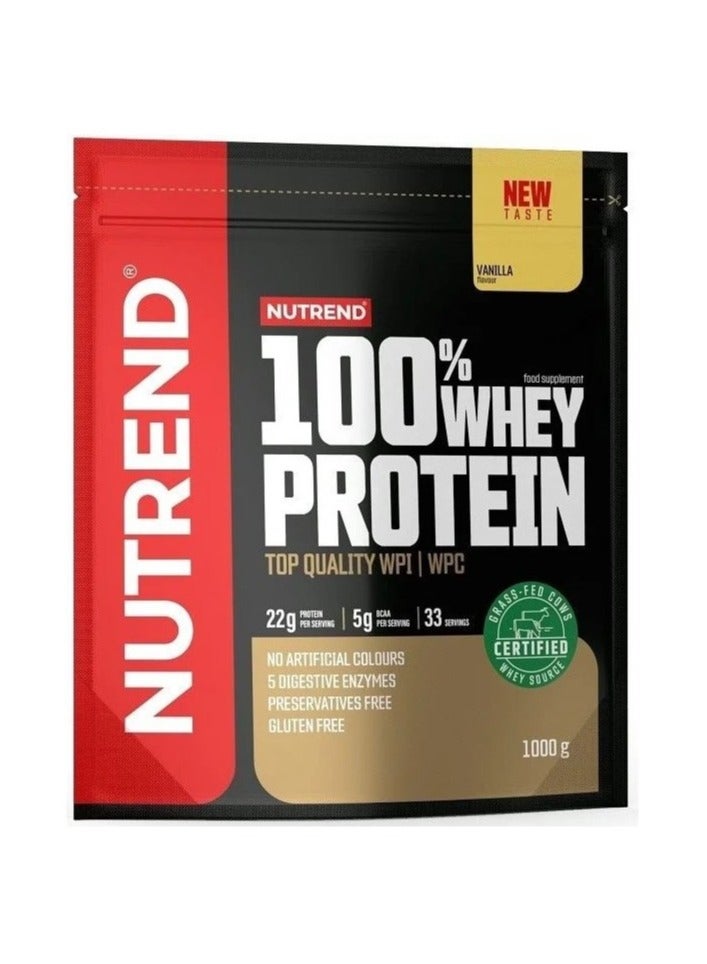 Nutrend 100% Whey Protein Vanilla Flavor 1kg 33 Serving