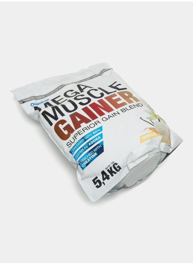 Quamtrax,Mega Muscle Gainer,Vanilla flavor,5.4kg