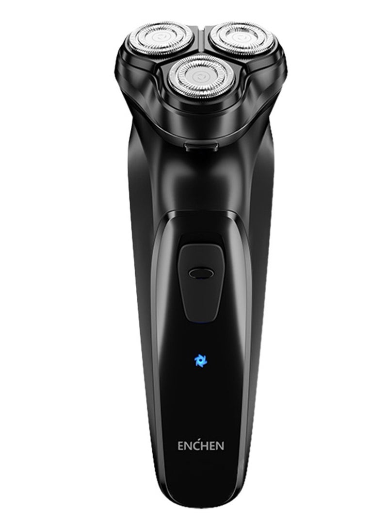 Blackstone-C Electric Shaver, 3D Floating Head, 5W Power, Rechargeable Rotary Razor, USB Type-C Charging