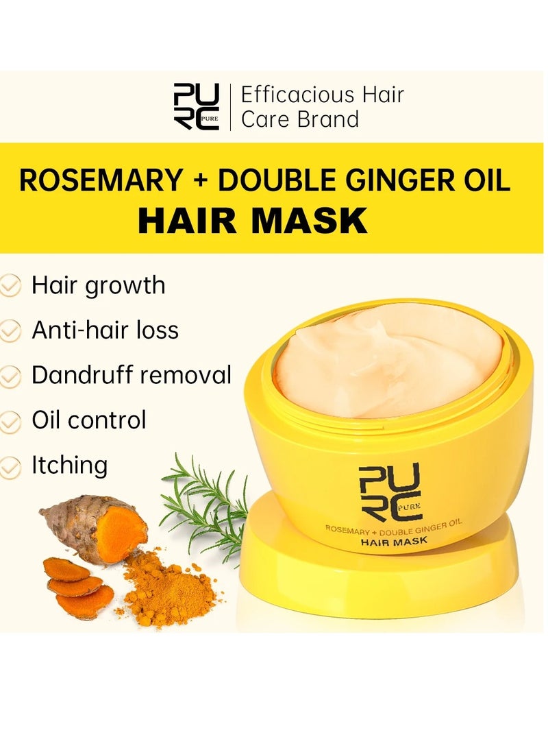 Rosemary Oil Hair Mask,  Anti Dandruff Smoothing Cream, Natural Ingredients Ginger Oil Hair Loss Treatment Mask, Smooth And Effective Anti Hair Loss  Hair Essence For Hair Growth