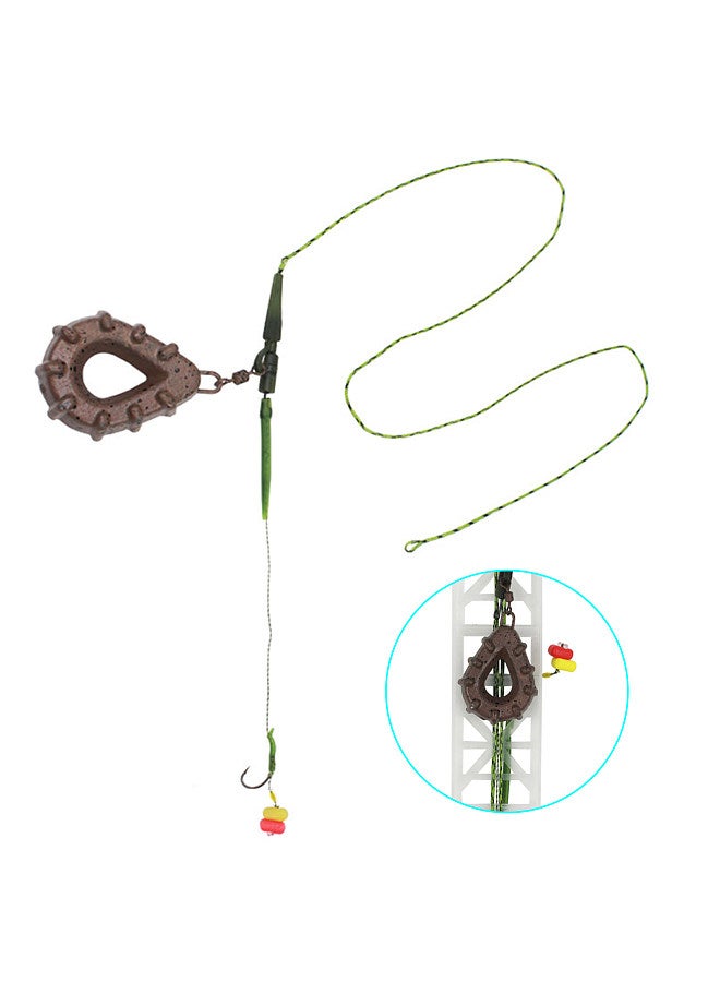 3 Pack Carp Fishing Inline Rig Set with Sinker Weight Tail Rubber Tubes Anti-Tangle Sleeves Quick Change Swivels