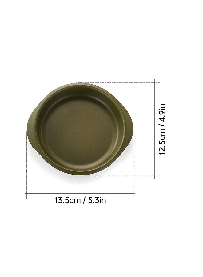 Stainless Steel Plate Non-stick Dinner Fruit Plate Pan Food Container for Outdoor Camping Hiking Backpacking Picnic BBQ