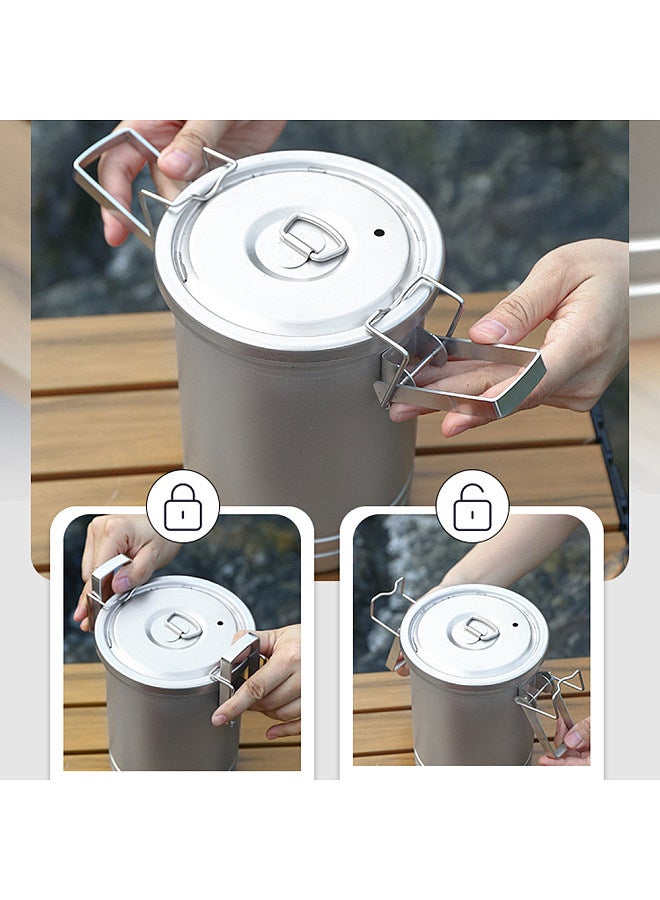 Camping Hiking Rice Cooker Outdoor Portable Picnic Cookware Stainless Steel Pot Multifunctional Travel Cooking Accessory