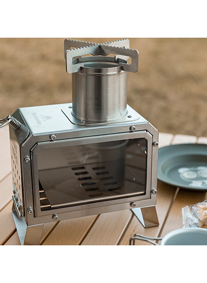 Outdoor Camping Stoves Portable Stainless Steel Furnace Multifunctional Picnic BBQ Cooking Accessory Firewood Furnace