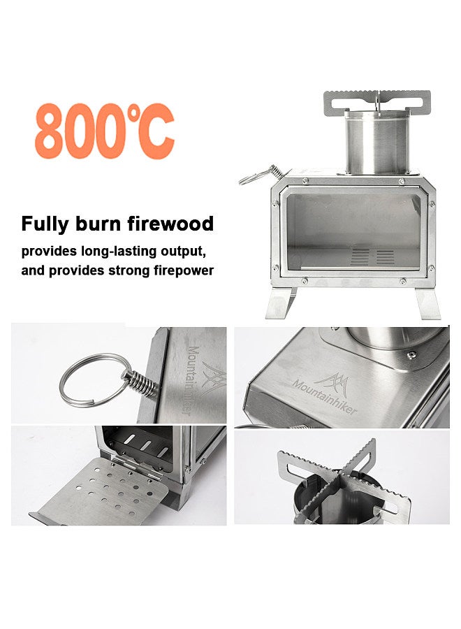 Outdoor Camping Stoves Portable Stainless Steel Furnace Multifunctional Picnic BBQ Cooking Accessory Firewood Furnace