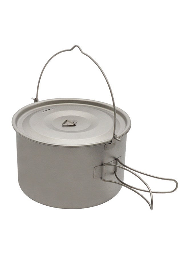 1.8L/3L Titanium Pot Ultralight Hanging Pot with Lid and Foldable Handle Outdoor Camping Hiking Backpacking Picnic