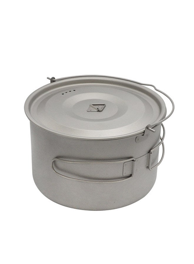1.8L/3L Titanium Pot Ultralight Hanging Pot with Lid and Foldable Handle Outdoor Camping Hiking Backpacking Picnic