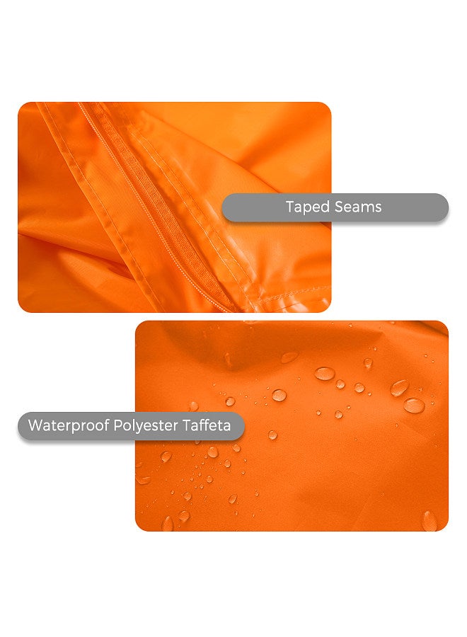 Hooded Rain Poncho for Adults High-visibility Reflective Waterproof Raincoat Jacket with Backpack Cover for Men Women Outdoor Rain Gear