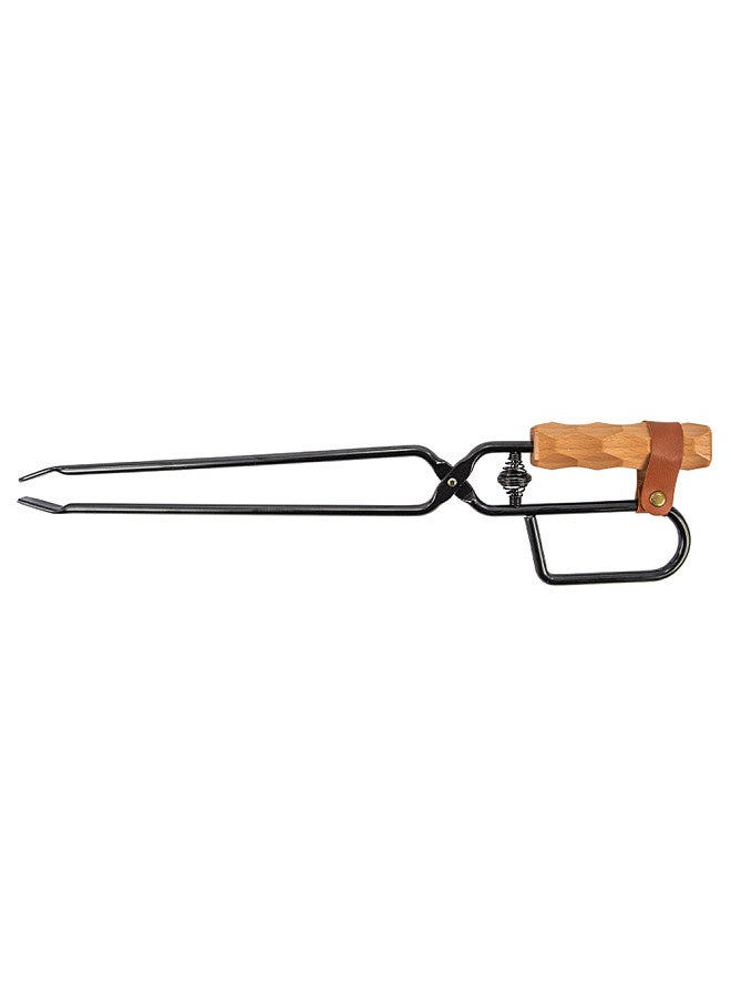 Wooden Handle BBQ Charcoal Clip Portable Fire Tongs Duck-Billed Tong Camping Charcoal Tong