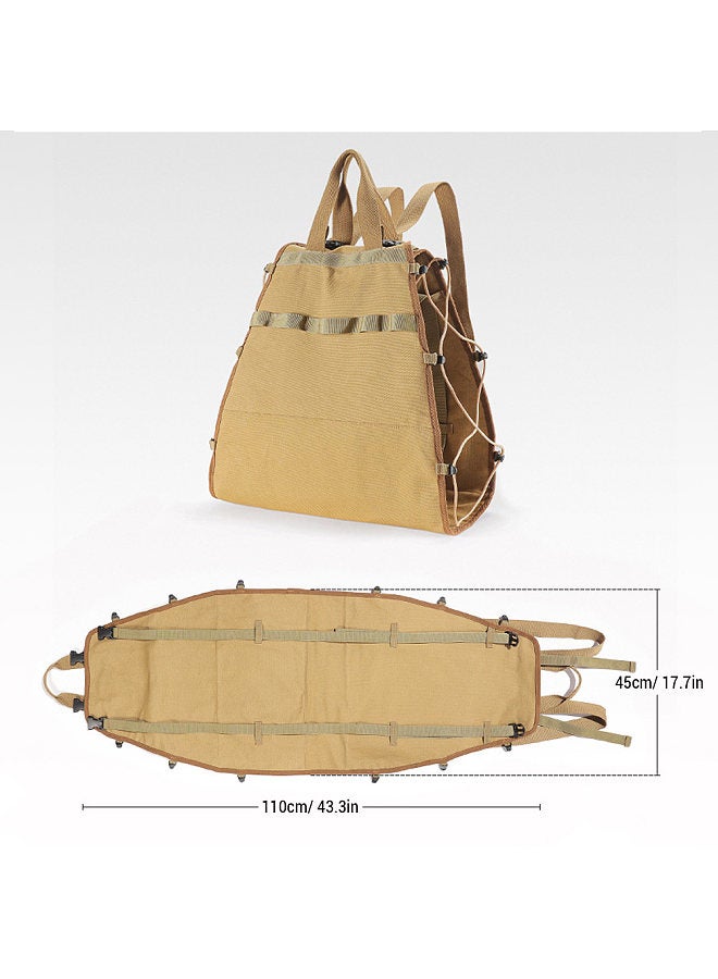 Firewood Carrier Canvas Bag Wood Carrying Holder Bag with Handles and Shoulder Strap for Fireplaces Wood Stoves