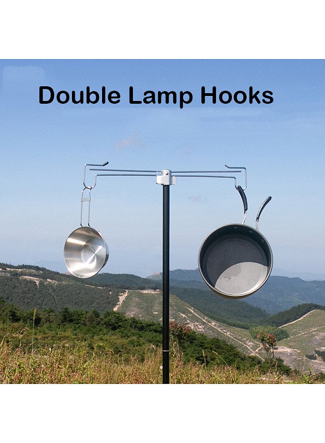 Folding Aluminum Alloy Lamp Pole Adjustable Lantern Holder Rod for Camping Hiking Fishing Backpacking
