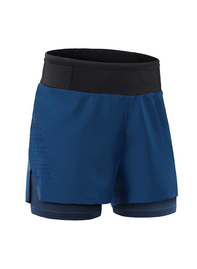 Men 2 in 1 Running Shorts High Waist Athletic Shorts Sport Shorts Workout Shorts with Pockets for Gym Jogging Tennis
