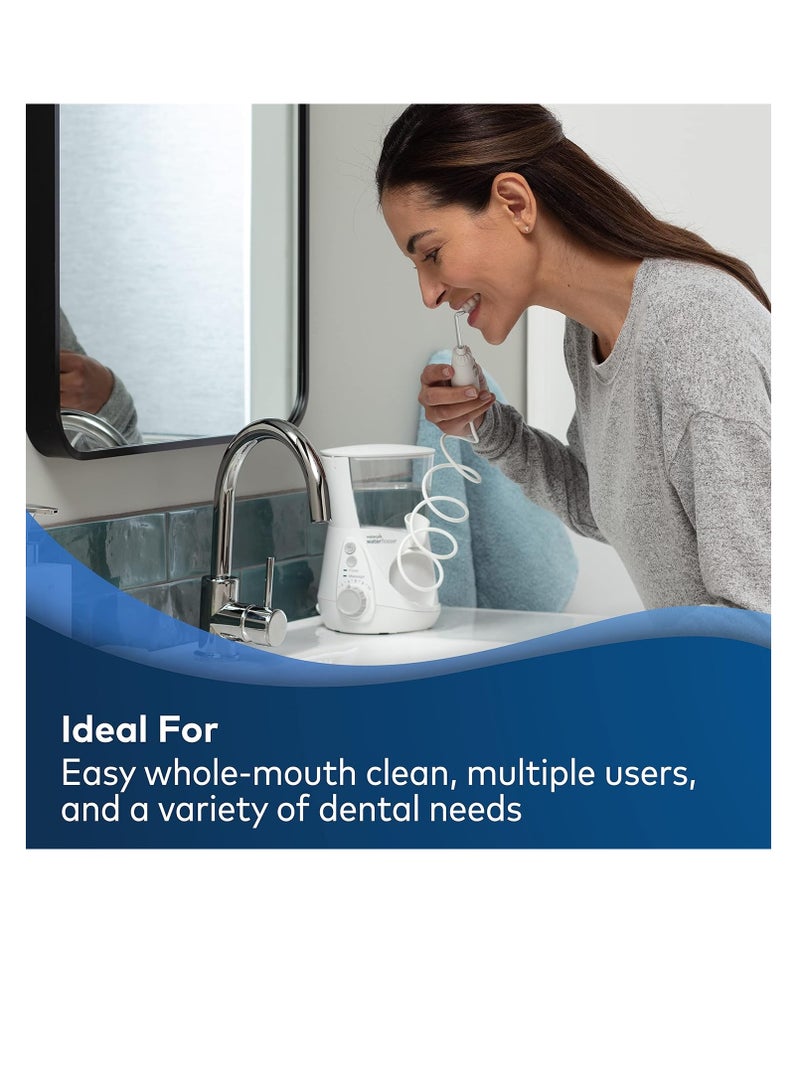 Waterpik Aquarius Water Flosser Professional For Teeth, Gums, Braces, Dental Care, Electric Power With 10 Settings, 7 Tips For Multiple Users And Needs, ADA Accepted, White WP-660