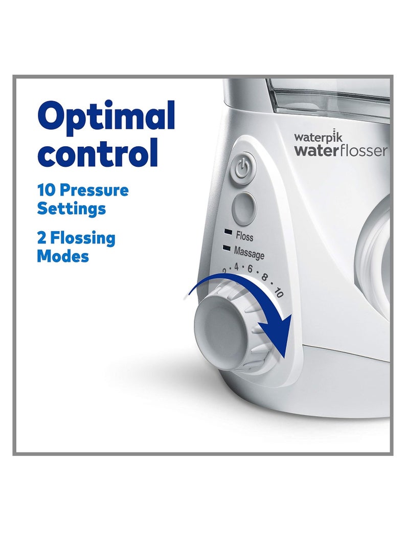 Waterpik Aquarius Water Flosser Professional For Teeth, Gums, Braces, Dental Care, Electric Power With 10 Settings, 7 Tips For Multiple Users And Needs, ADA Accepted, White WP-660