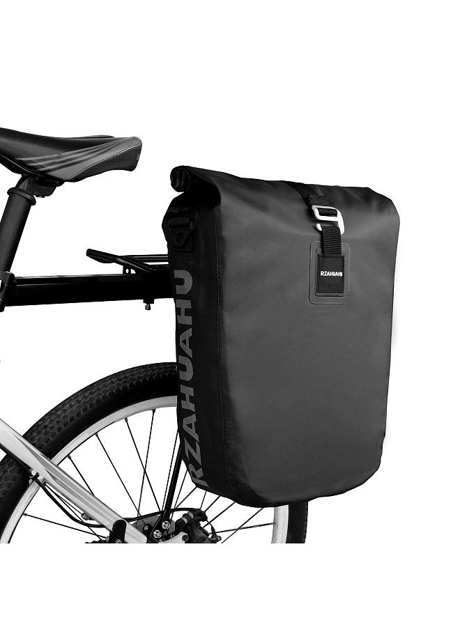 Waterproof Bike Rear Rack Bag 20L Bike Side Storage Bag Laptop Pannier Bag Bicycle Trunk Rear Seat Carrier Pack Shoulder Bag for Cycling Traveling Riding