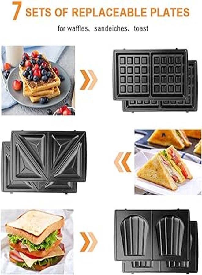 7 in 1 Snack Maker Non Stick Coating /Low Fat Cooking