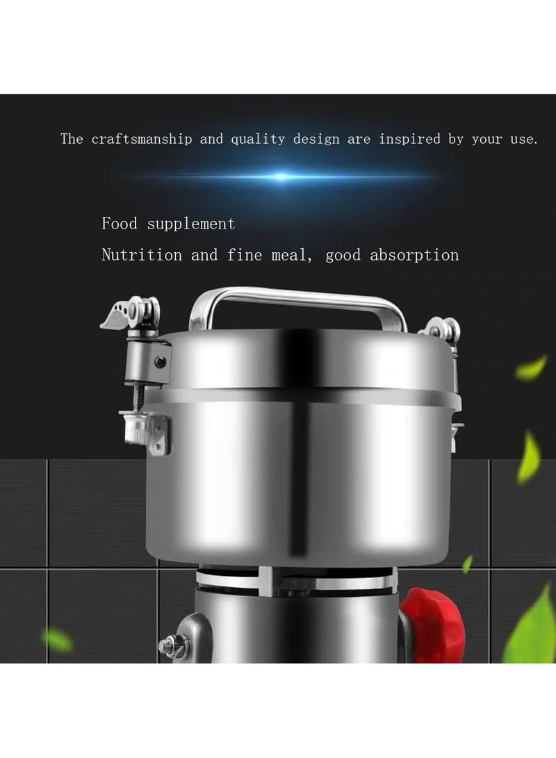 Electric Commercial Pepper Grinder Machine Stainless Steel Swing Type Spice Herb Grinder For Grind Chinese Herbal Condiment Grains Coffee