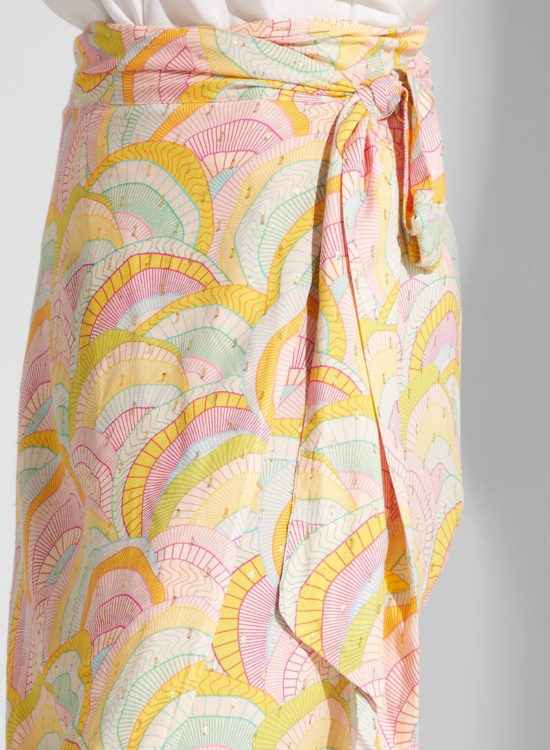 Floral Print High Waist Skirt