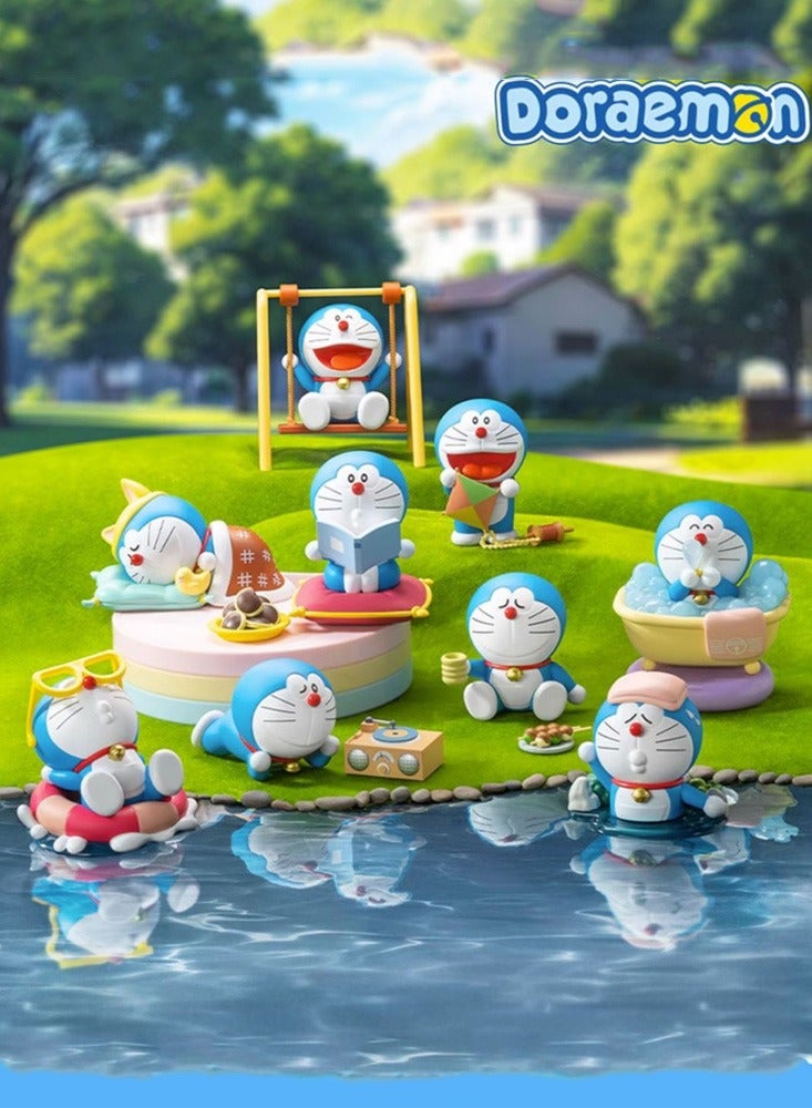 Doraemon Doll Trendy Toy Figure Ornament Jingle Cat Toy Gift 8-piece Set