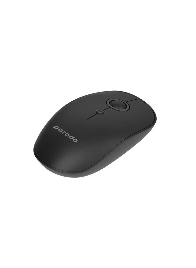 Porodo 2 in 1 Wireless Bluetooth Mouse 2.4GHz V5.0-Black