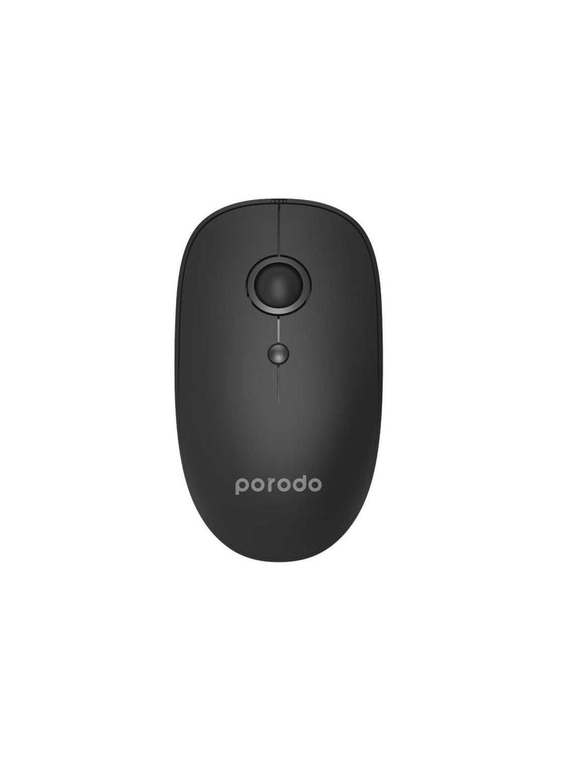 Porodo 2 in 1 Wireless Bluetooth Mouse 2.4GHz V5.0-Black