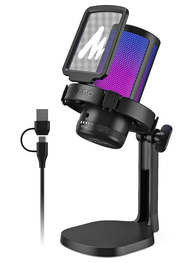 DM20 GamerWave Condenser USB Gaming RGB Microphone BLACK