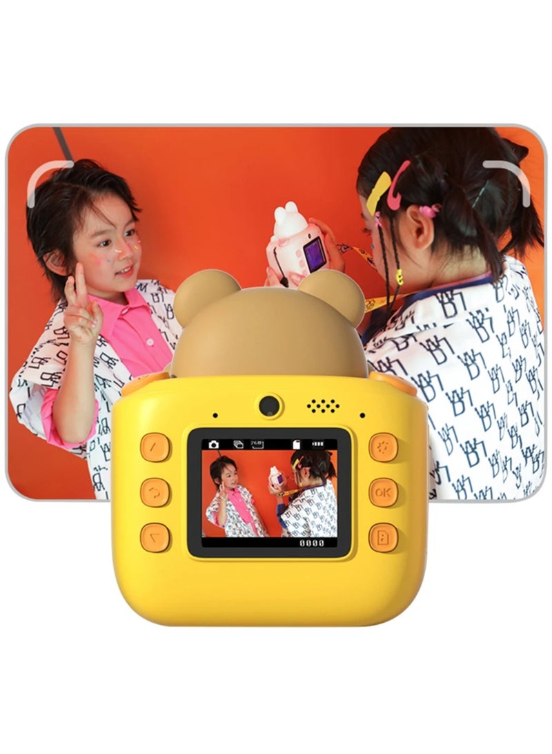 Instant Camera Child Selfie Camera Toy 1080P 48MP Toddler Camera 2 Inch IPS Screen Gifts for Girls Boys Birthday Holiday Travel