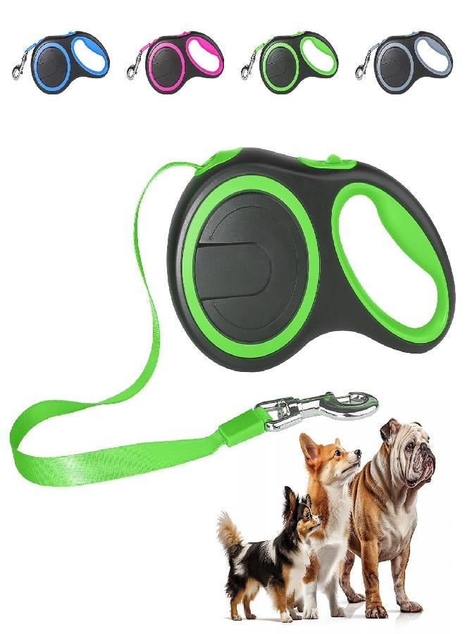 Quick Release Lead Automatic Retractable Pet Dog Leash - Lock Polyester Tape Dog Chain - 360° Tangle-Free, Anti-Slip Dog Rope, Pet Accessories (Green)