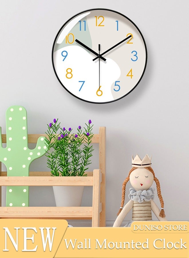 Creative Wall Clock, Modern Battery Operated Wall Clocks, Silent Non Ticking Small Analog Clock for Living Room, Office, Home, Bedroom, Kitchen, Bathroom