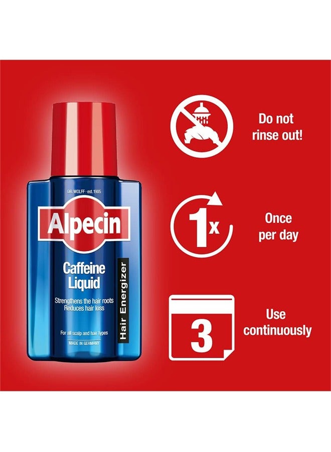 Alpecin Caffeine Liquid: Daily Leave-On Tonic for Stronger Hair Roots and Reduced Hair Loss 200 ML