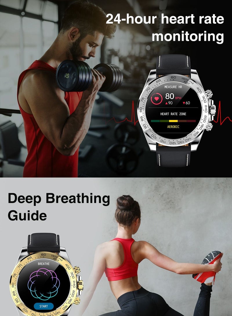 Smart Watch for Men IP68 waterproof Bluetooth Smartwatch for Android phones and Apple phones, with fitness tracker, sleep monitor, heart rate pulse oximeter, pedometer