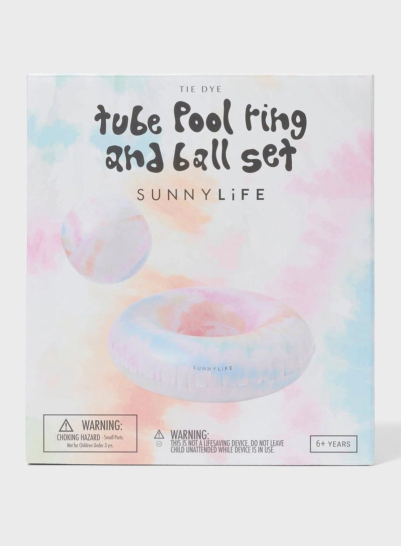 Pool Ring And Ball Set Tie Dye Multi