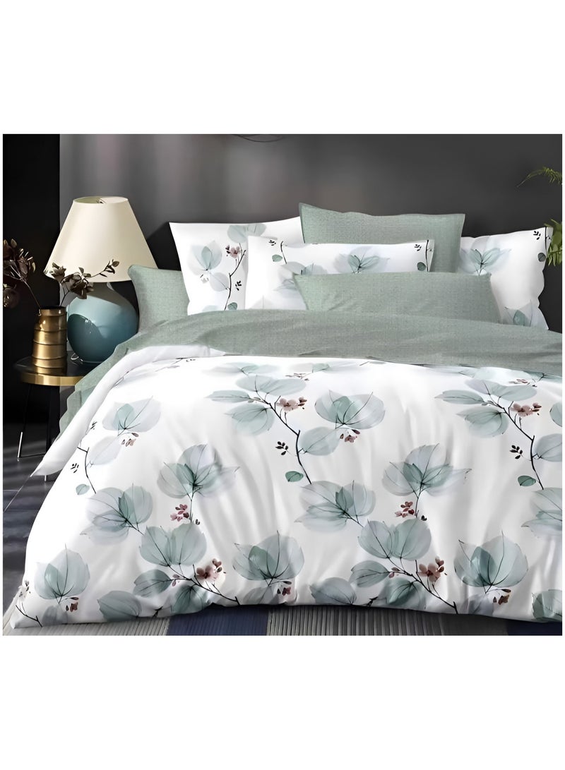 Duvet Cover Set 6 Pieces Cotton King Size Luxurious Bedding Set, Modern and Attractive Bedding Set with 1xFlat Sheet, 1xDuvet Cover, 4xPillow Cases