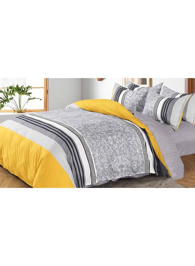 King Size Flat Bed Sheet 6 Piece Set of 1 Flat Bed Sheet, 1 Duvet Bed Cover, 2 Cushion Cover and 2 Pillowcase