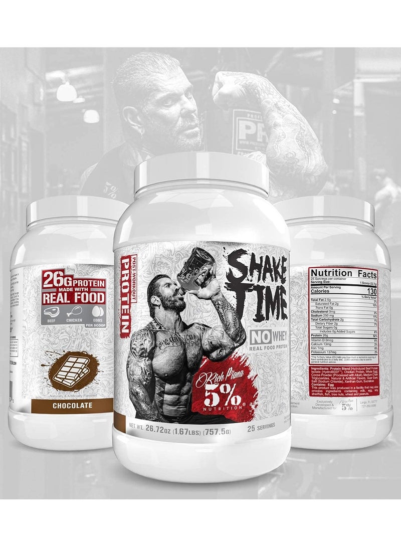 5% Nutrition Rich Piana Shake Time 1.8 Lbs Chocolate Flavor 25 Serving