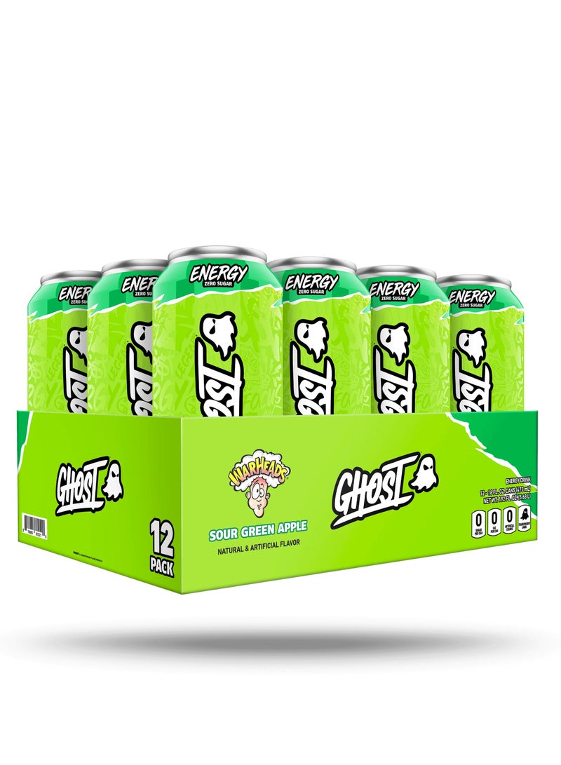 Ghost energy Drink Sour Green Apple Flavor 473ml x12
