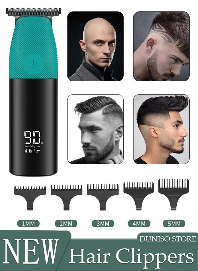 Smart Hair Clippers Electric with 5 Kinds of Positioning Combs Turbo Motor Hair Cutting Kit Pro Mens Clippers for LED Display Cordless Rechargeable Hair Trimmer Set Professional Barbers Grooming Kit