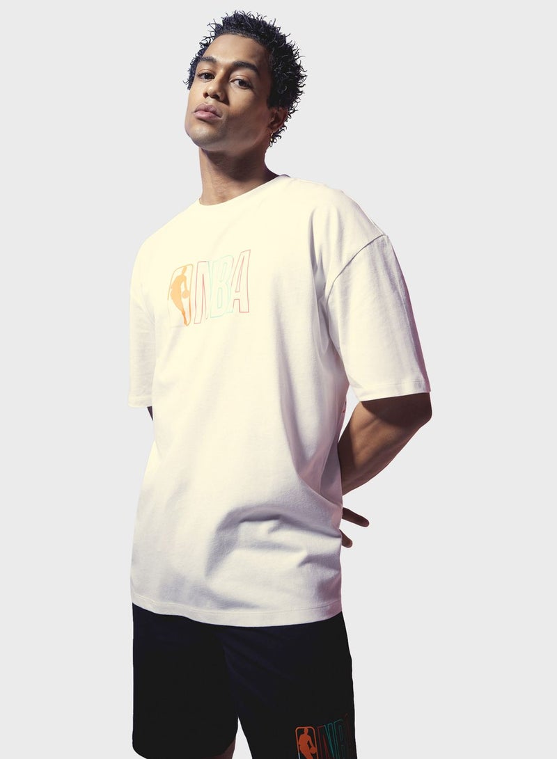 Defactofit Nba Wordmark Oversize Fit T-Shirt