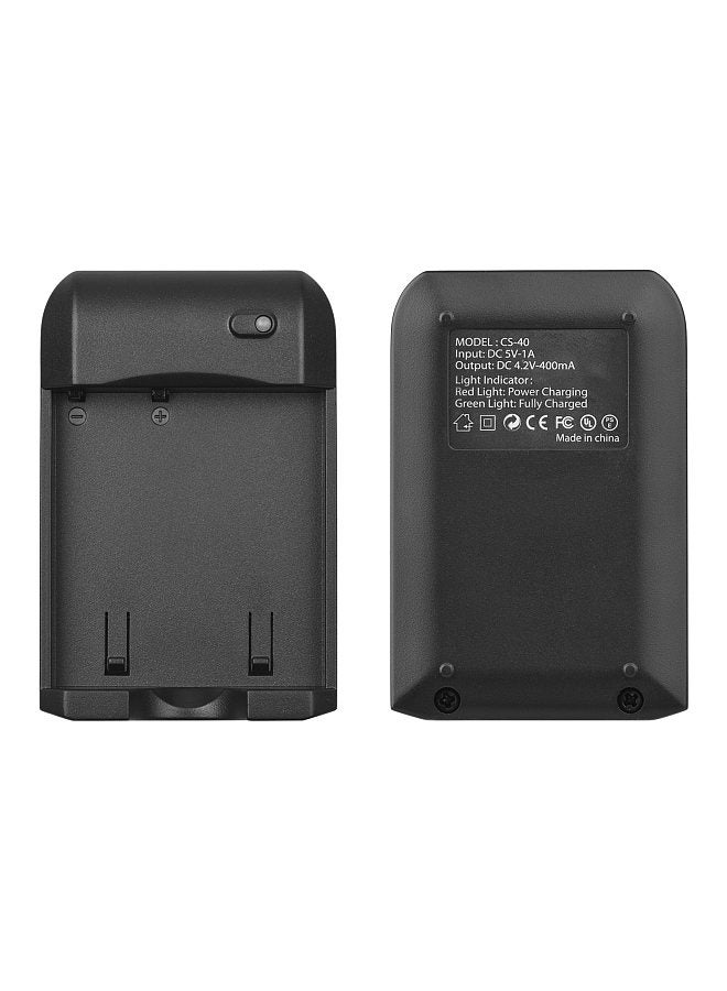 NP-40 Battery Charger with LED Indicator Light + 2pcs NP-40 Batteries 3.7V 800mAh with USB Charging Cable