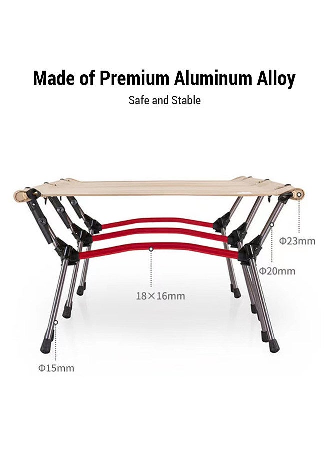 Lightweight Sleeping Bed Aluminum Alloy Camping Folding Bed with Leg Extenders for Outdoor Camping