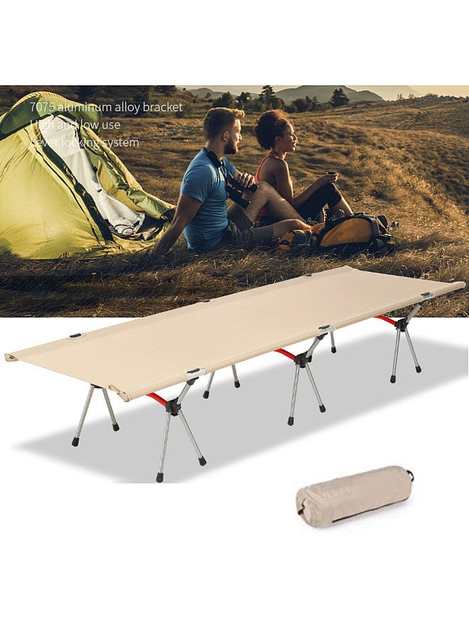 Lightweight Sleeping Bed Aluminum Alloy Camping Folding Bed with Leg Extenders for Outdoor Camping