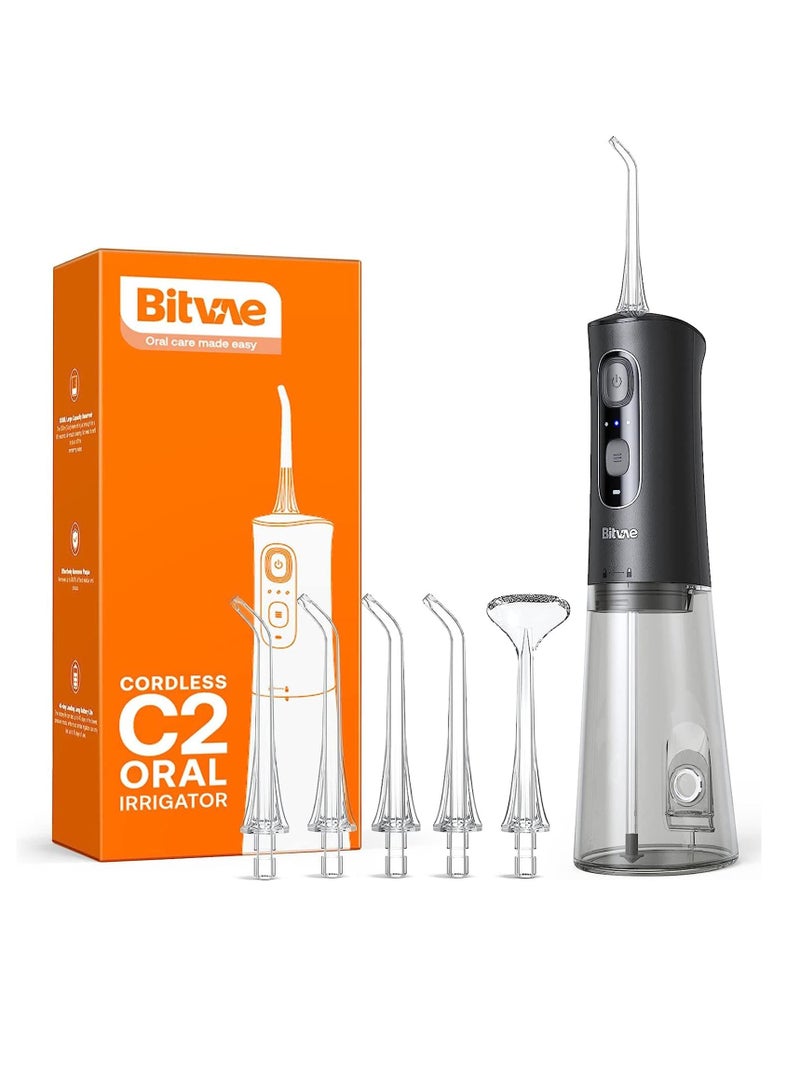 Bitvae Cordless Oral Irrigator Water Dental Flosser for Teeth IPX7 Waterproof Water Flosser USB Rechargeable Teeth Cleaner Water Dental Picks 3 Modes 6 Jet Tips